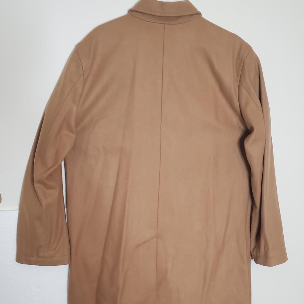 GAP Men's Mid-Length Wool Blend Tan Trench Coat - Picture 6 of 10